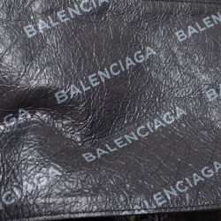 Pre Owned Balenciaga Black Leather Supermarket Shopper Bag