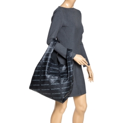 Pre Owned Balenciaga Black Leather Supermarket Shopper Bag