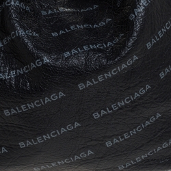 Pre Owned Balenciaga Black Leather Supermarket Shopper Bag