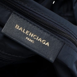 Pre Owned Balenciaga Navy Blue/Red Nylon Small Wheel Logo Weekender Bag