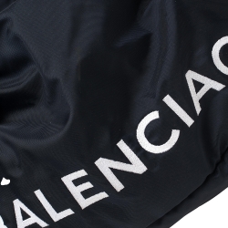 Pre Owned Balenciaga Navy Blue/Red Nylon Small Wheel Logo Weekender Bag