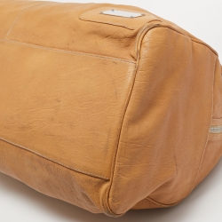 Pre Owned Balenciaga Sand Beige Leather Linea Metallica Bag