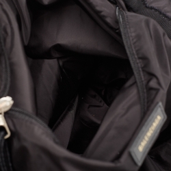 Balenciaga Black Nylon Logo Embroidered Wheel Backpack