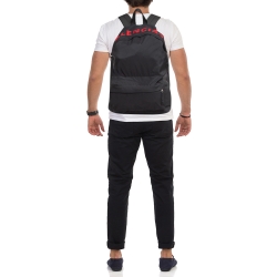 Balenciaga Black Nylon Logo Embroidered Wheel Backpack
