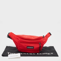 Balenciaga Red/Black Nylon Explorer Belt Bag