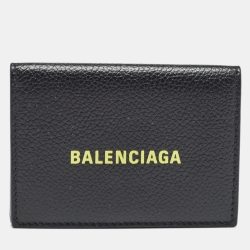 Balenciaga Black Logo Flap Card Case