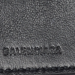 Balenciaga Black Logo Flap Card Case
