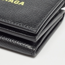 Balenciaga Black Logo Flap Card Case
