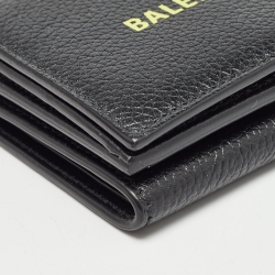 Balenciaga Black Logo Flap Card Case