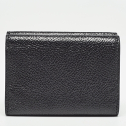 Balenciaga Black Logo Flap Card Case