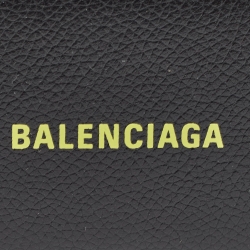 Balenciaga Black Logo Flap Card Case