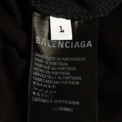 Pre Owned Balenciaga Black Cotton Speed Hunter Upside Down Oversized T-Shirt L