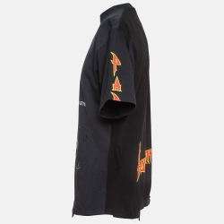 Pre Owned Balenciaga Black Cotton Speed Hunter Upside Down Oversized T-Shirt L