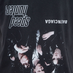 Pre Owned Balenciaga Black Cotton Speed Hunter Upside Down Oversized T-Shirt L