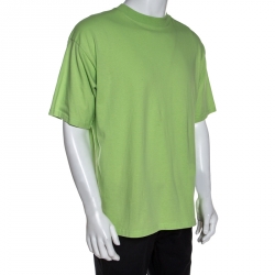 Pre Owned Balenciaga Green Cotton Oversized T-Shirt S