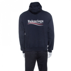 Balenciaga Navy Blue Jersey Hoodie M