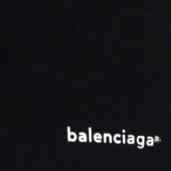 Pre Owned Balenciaga Black Cotton Crew Neck T-Shirt M