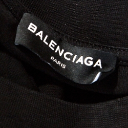 Pre Owned Balenciaga Black Cotton Crew Neck T-Shirt M