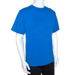Pre Owned Balenciaga Blue Cotton Archetypes Print Oversized T Shirt S
