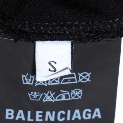 Pre Owned Balenciaga Black Cotton BB Balenciaga Mode Print T-Shirt S