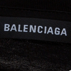 Pre Owned Balenciaga Black Cotton BB Balenciaga Mode Print T-Shirt S