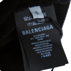 Pre Owned Balenciaga Black Cotton Logo Detail Hooded Sweatshirt S