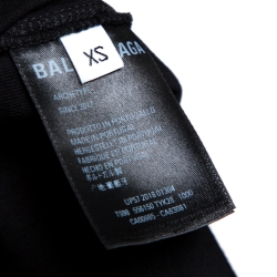 Pre Owned Balenciaga Black Cotton Lowercase Logo Print T Shirt XS
