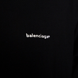 Pre Owned Balenciaga Black Cotton Lowercase Logo Print T Shirt XS