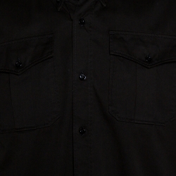 Pre Owned Balenciaga Black Cotton Short Sleeve Safari Shirt M