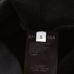 Pre Owned Balenciaga Black Embroidered Logo Cotton Oversized Hoodie S