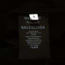 Pre Owned Balenciaga Black Printed Cotton Long Sleeve Oversized T-Shirt S