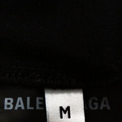 Pre Owned Balenciaga Black Cotton Campaign Logo Crew Neck T Shirt M