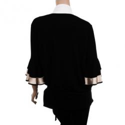 مملوكة مسبقًا Balenciaga Black, White and Metallic Wrap Jacket M