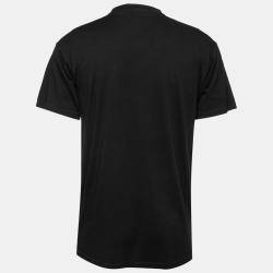 Pre Owned Balenciaga Black Logo Print Cotton T-shirt XXS