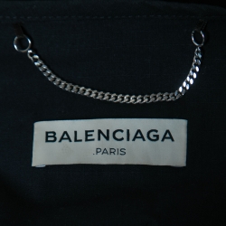 Pre Owned Balenciaga Navy Blue Cotton Oversize Multi Pocket Vest S