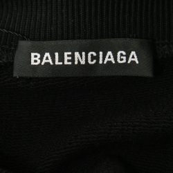Pre Owned Balenciaga Black Cotton Logo Printed Sweatshirt S