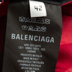 Balenciaga Multicolor Logo Print Nylon Zip Front Drawstring Hem Oversized Jacket XXS