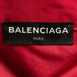 Balenciaga Multicolor Logo Print Nylon Zip Front Drawstring Hem Oversized Jacket XXS