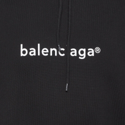 Pre Owned Balenciaga Black Logo Copyright Print Cotton Hoodie XS