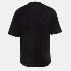 Pre Owned Balenciaga Black Blurry Logo Print Cotton Crew Neck T-Shirt S