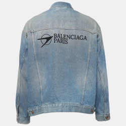 Balenciaga Blue Washed Denim Oversized Jacket XS