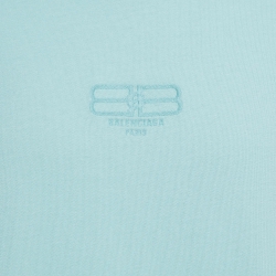 Pre Owned Balenciaga Mint Green Embroidered Cotton T-Shirt M