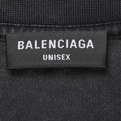 Balenciaga Grey Vintage Washed Logo Print Cotton Knit Tshirt L