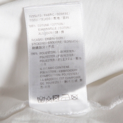 Pre Owned Balenciaga White Logo Print Cotton T-Shirt M
