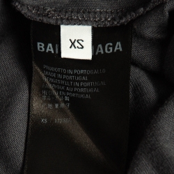 Pre Owned Balenciaga Grey Embroidered Cotton Oversized T-Shirt XS