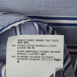 مملوكة مسبقًا Balenciaga Blue Striped Cotton Button Front Shirt L