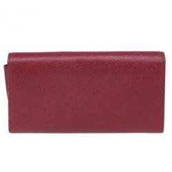 Pre Owned Balenciaga Red Leather Classic Money Wallet