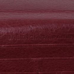 Pre Owned Balenciaga Red Leather Classic Money Wallet
