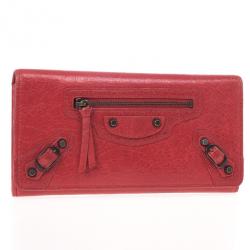 مملوكة مسبقًا Balenciaga Rouge Cardinal City Classic Money Wallet