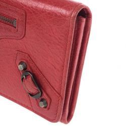 مملوكة مسبقًا Balenciaga Rouge Cardinal City Classic Money Wallet